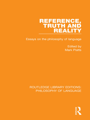 cover image of Reference, Truth and Reality